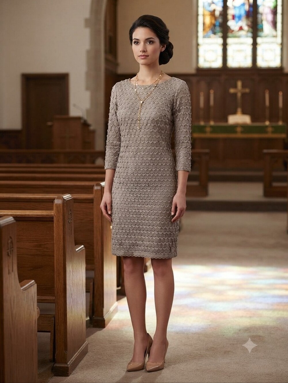 Sharagano Women's Beige Dress
